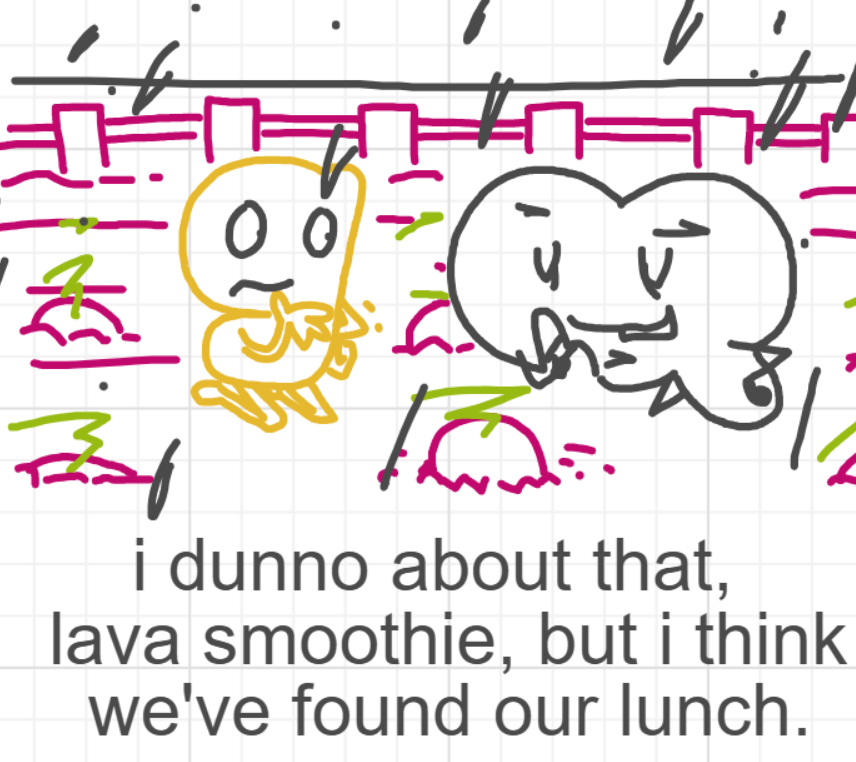 A panel from I've Been Everywhere, Man, episode nine of the Board Boards object show by Furretwalk/WalkingFurret.